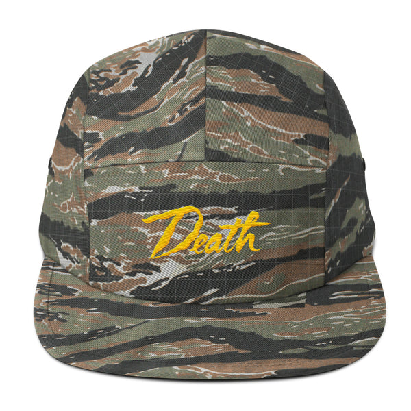 Death // 5 Panel Hat // Gold Embroidery