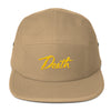 Death // 5 Panel Hat // Gold Embroidery