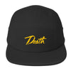Death // 5 Panel Hat // Gold Embroidery