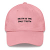 Death Is The Only Truth // Unstructured Cotton Twill Hat // White